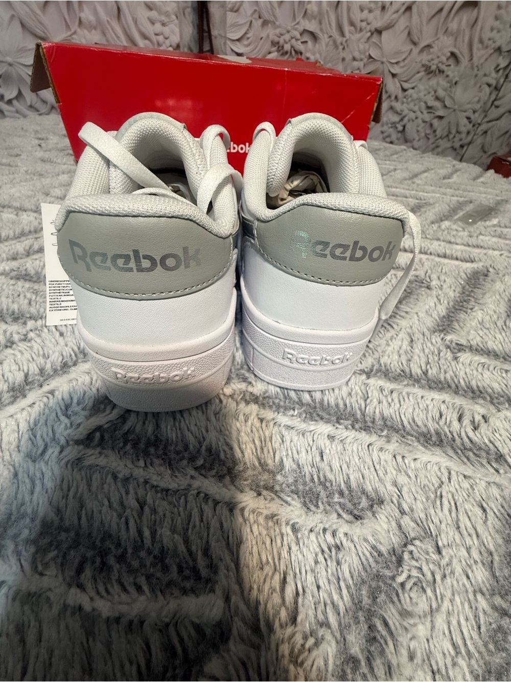 Reebok Kids White with Silver Accent Platform Sneakers - Picture 6 of 10